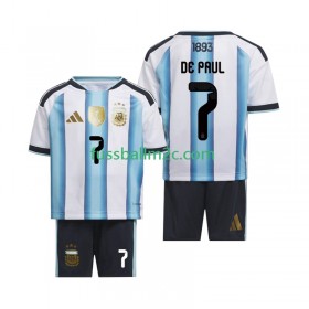 Fußballtrikots Argentinien Rodrigo De Paul 7 World Cup Kinder Heim Trikotsatz 2026